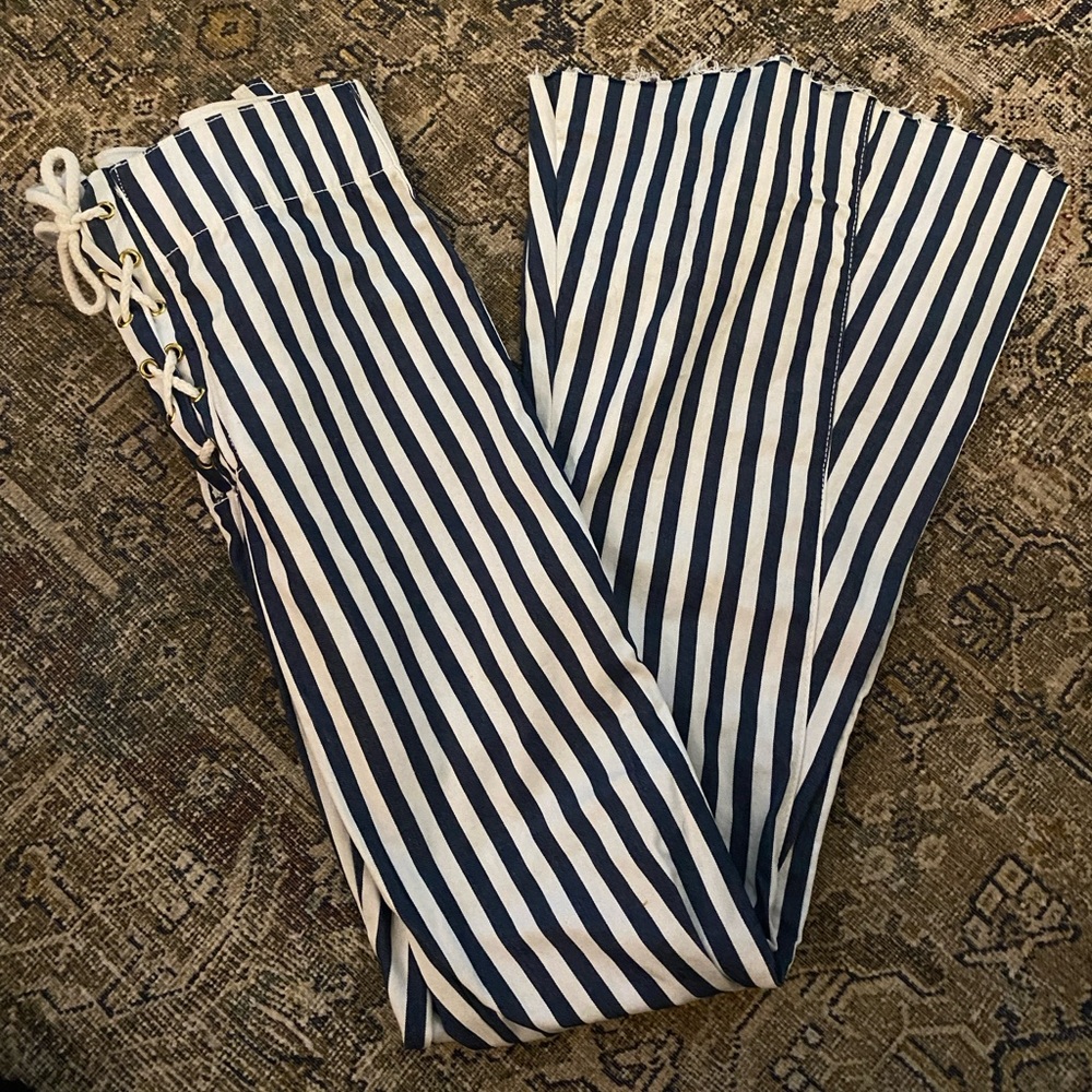 Show Me Your Mumu Navy and White Flares